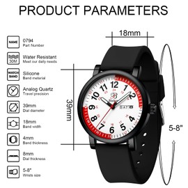 Blekon Pulsometer Nurse Watch with Secondhand – Scrub Matching Band Colors for Medical Professionals – Super Easy to Read Dial w/Day and Date Indicator, Waterproof Watch