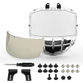 GY Hockey Full Face Shield Visor Junior Ice Hockey Helmet Full Face Mask (2PCS-Clear + Smoke)