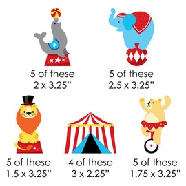 Big Dot of Happiness Carnival - Step Right Up Circus - DIY Shaped Carnival Themed Party Cut-Outs - 24 Count