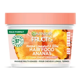 Garnier - Fructis Hair Food - 3-in-1 Pineapple Mask - 97% Vegan Formula from Natural Origin - For Long & Dark Hair - 350ml