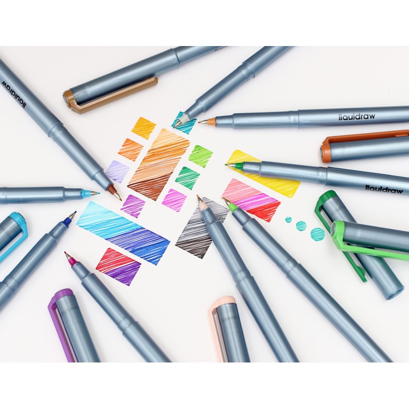 Liquidraw 25 Fineliner Colouring Pens Set Fine Point Pens 0.5mm