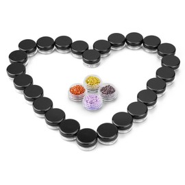 100 Pieces 3g Empty Clear Plastic Sample Containers with Lids Cosmetic Jars with 5 Pieces Mini Spatulas by Accmor