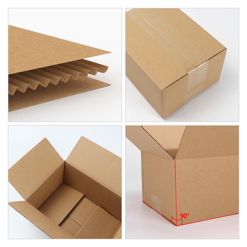 Schliersee 6x6x6 Shipping Boxes Mailers Set, Kraft Corrugated Cardboard Brown