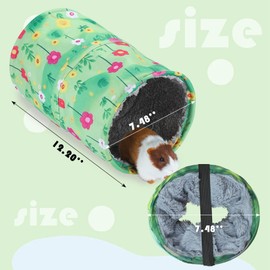IBWell Cute Floral Guinea Pig Hideout Tunnel Bunny Tunnel Guinea Pig Tunnels and Tubes Hamster Tunnel Soft Tunnel