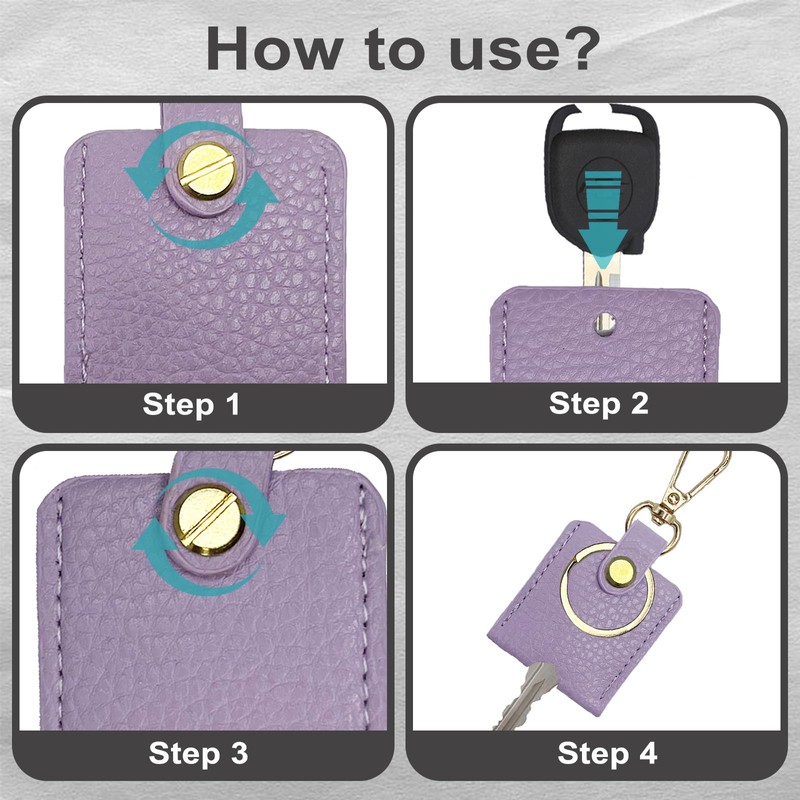 KARENSKEYS Leather Key Sleeve, Broken Car Key Loop Replacement, Stylish