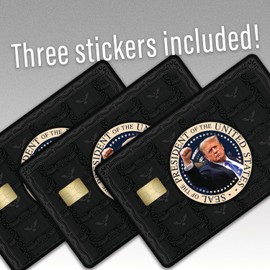 KCD Credit Card Skin Sticker Cover Decal Wrap - 3-Pack – Presidential Seal Inspired Design – Durable Vinyl Stickers for Cards – CCS023 (Black)