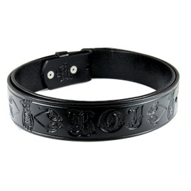 1010005 Genuine Leather Black Jester Belt Sizes 32-60 Royal Order of Jesters Biliken Mirth (58)