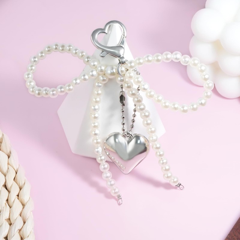 yfstyle Bow Keychain Pearl Bag Keychain Accessories Y2k Keychain Aesthetic