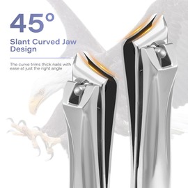 4-in-1 Nail Clipper Set, Double Slanted Nail Clippers w/Wide Jaw Toenail Clipper Stainless Steel Nail Cutter for Men Women and Seniors, Ingrown Toenail Clippers for Manicure and Pedicure Tools