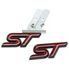 2pcs ST Grille Emblems, Metal Decal Badge + Back Sticker