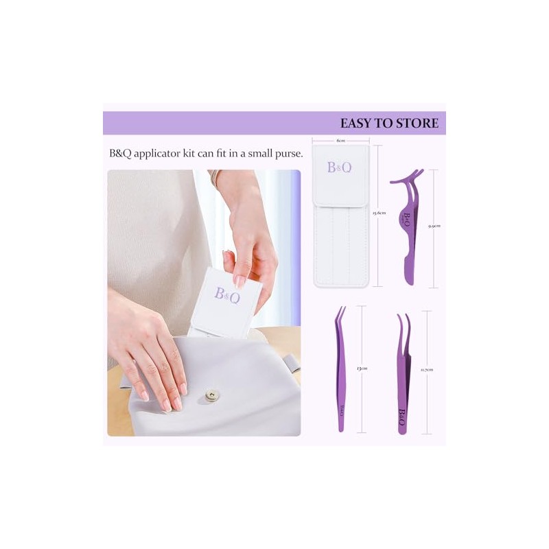 B&Q Eyelash Applicator Tool 3 PCS Lash Applicator Tool Kit