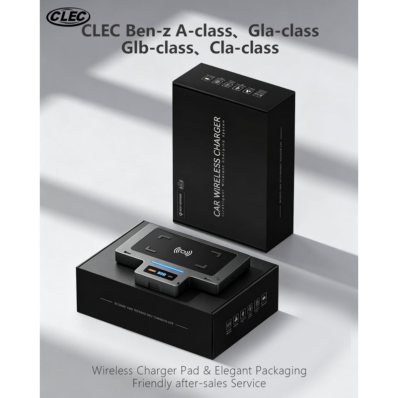 CLEC Car Wireless Charger for Benz A-Class 2019-2022,GLA/GLB/CLA-Class 2020-2022,QC 3.0