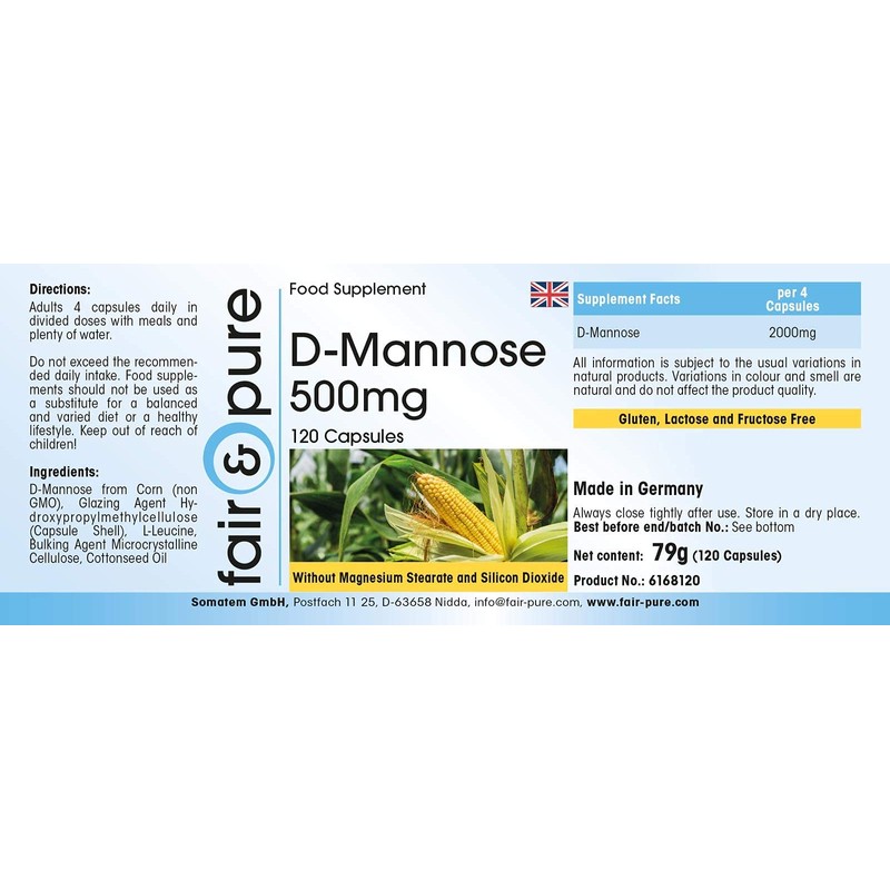 Fair & Pure® - D-Mannose 500mg - Vegan - 120