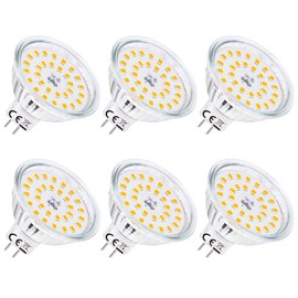 SanGlory MR16 GU5.3 LED Warm White 6 W Replaces 60 W Incandescent Bulb, 600 LM, 2700 K, Energy Saving Bulb MR16 Spotlight, 120° Beam Angle, Reflector Lamps Socket GU5.3, Not Dimmable, Pack of 6