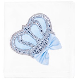 Lilax Baby Boy Newborn Crown Jewels Swaddle Receiving Blanket Blue