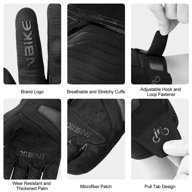 INBIKE Breathable Mesh Motorcycle Gloves Touchscreen with TPR Palm Pad
