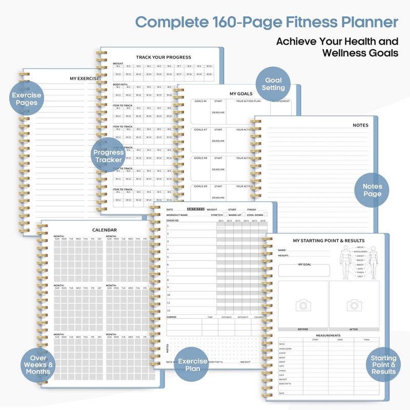 Fitness Workout Journal for Women & Men, A5(5.5" x 8.2")