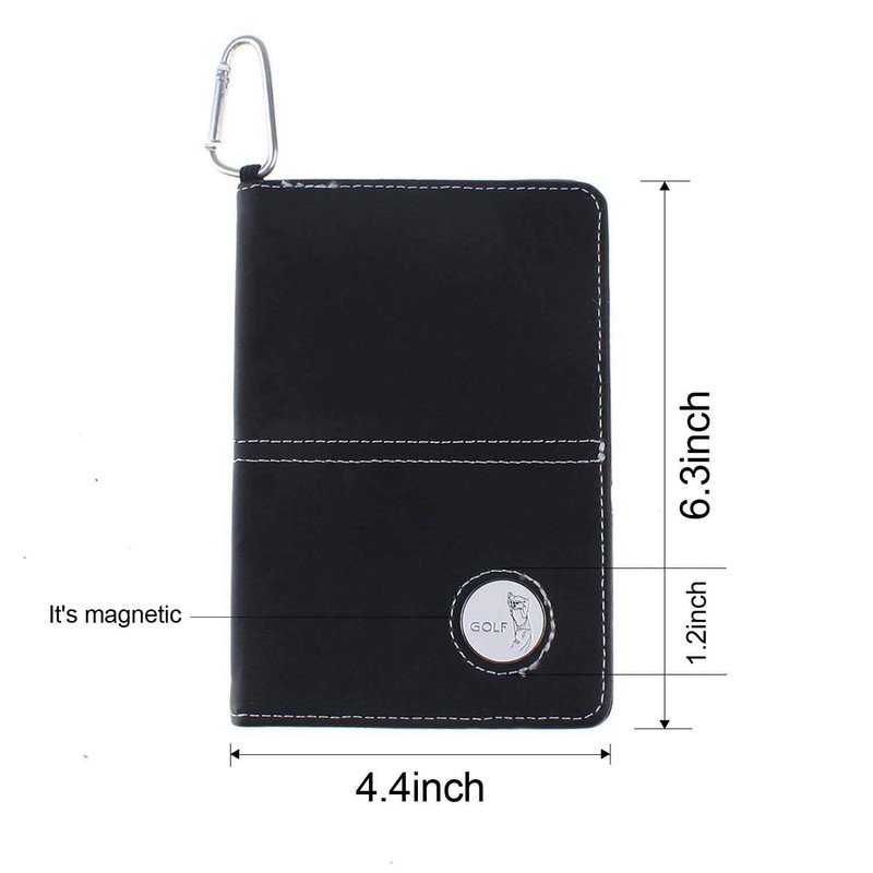 KOFULL Deluxe PU Leather Golf Scorecard Holder Leather and Yardage
