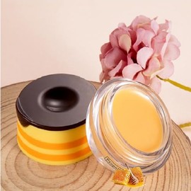 4 piezas de bálsamo labial en pote de miel WenFeng, máscara labial de propóleo hidratante y nutritiva para labios secos y agrietados, cuidado y reducción de líneas, exfoliante (miel)