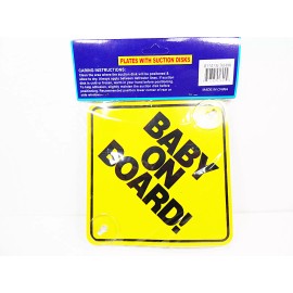 Unbranded Baby on Board Car Signs Suction Cup Window Placards Rear Sign Placard Alert 2p
