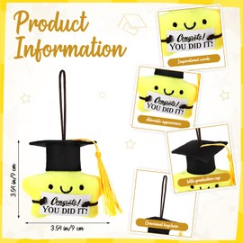 Halloscume 20 Pcs Graduation Keychain for Students Bulk Graduation Party Favors Class of 2025 Star Plush Keychains End of School Year Supplies Decorations for Seniors College