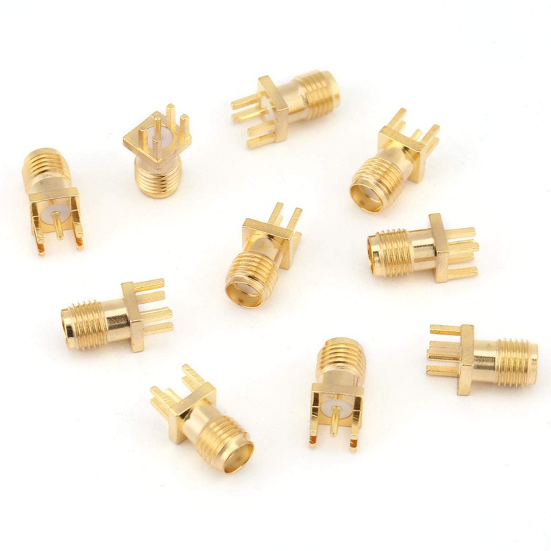 Yosoo SMA Socket, SMA Panel Socket, 10-Piece Brass SMA Female