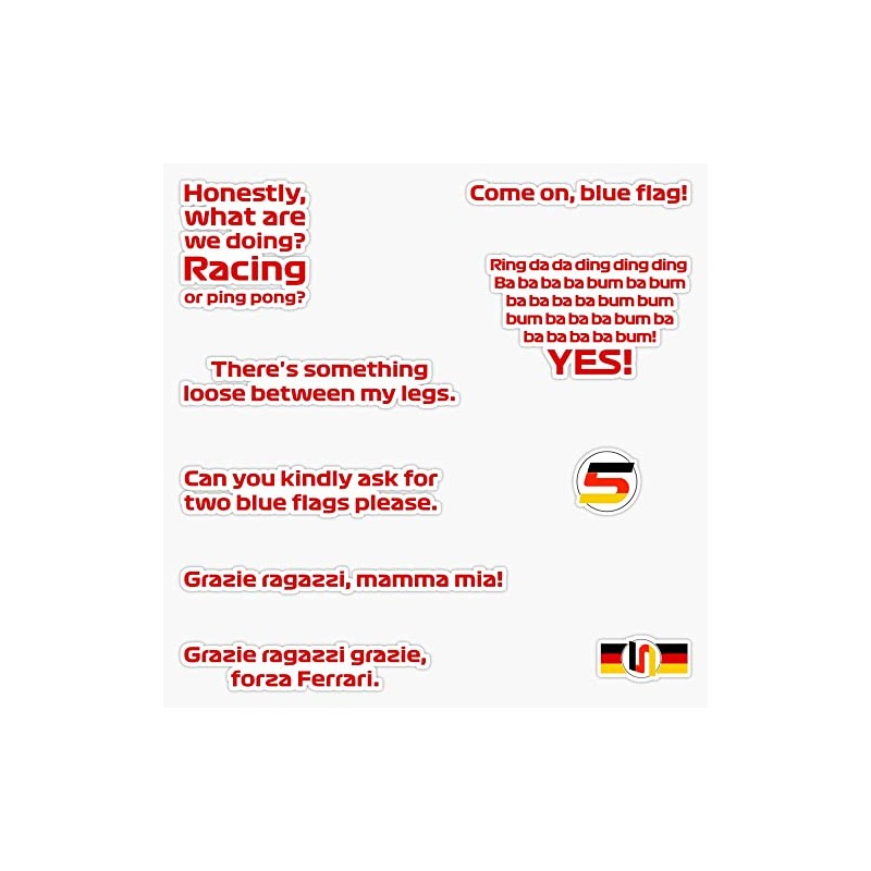 Sebastian Vettel Quotes Pack Bumper Sticker Vinyl Decal 5 inches