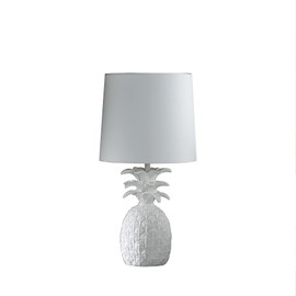 17" White Sculptural Pineapple Table Lamp