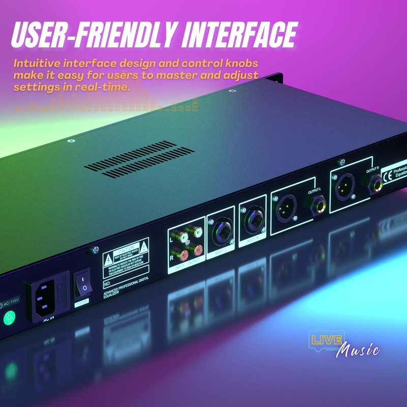 Digital Equalizer, 31-Band Dual Channel Synchronized Control Audio Equalizer, DSP