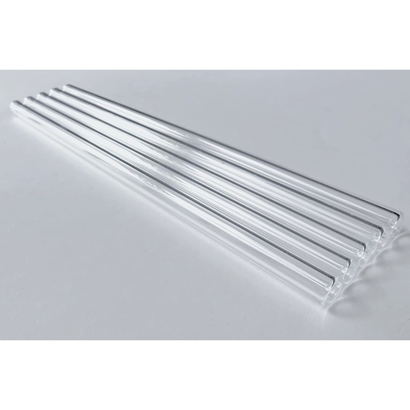 5PCS Glass Tubes 8 mm OD 2 mm 8 inch