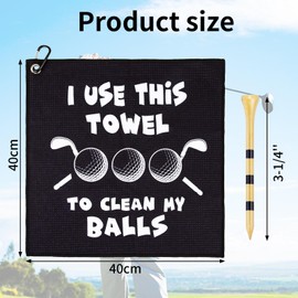 HFCOONY 1PCS Golf Towel,Funny Golf Gifts For Men Husband Boyfriend Dad Golfers/Golf Fan,4 PCS Golf Tees for Birthday, Golf Accessories. 1PCS Golf Towel and 4 PCS Golf Tees
