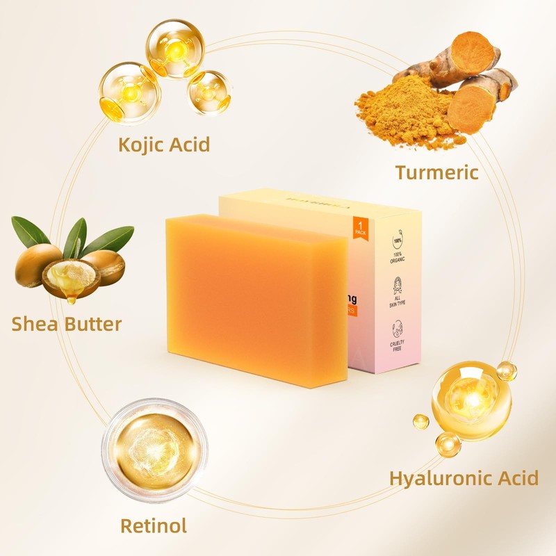 HOYEHOLA Kojic Acid Turmeric Soap Bar - Dark Spot Remover