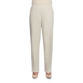 Alfred Dunner Womens Plus-Size Soft Twill Mid-Rise Regular Fit Straight Leg Short Length Casual Pant, Stone, 18W