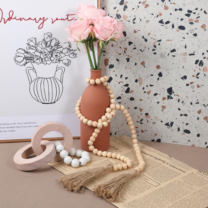 2 Pieces Decorative Wood Knot Link Chain Decor and Bead