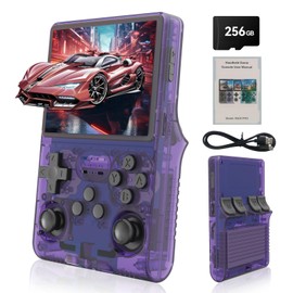 Hedlaoy R40S Pro Handheld Game Console,30000 HD Games Mini Retro Gaming Console,3.5-Inch IPS Screen,Built in 45 Emulators,256GB SD Card,3800mAh Battery