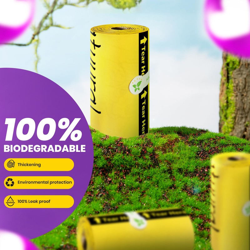 Dog Poop Bags-150 Counts with Holder (10 Rolls), Biodegradable Poop