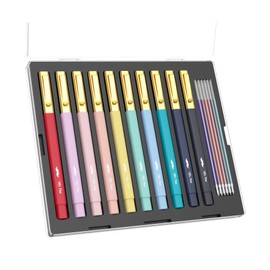 Mr. Pen- Aesthetic Pens, 10 Pack, Colorful Ink with Case and 12 Refills, Fast Dry, No Smear Bible Pens No Bleed Through, 0.7mm Fine Point Pen, Ballpoint Pens Ballpoint, Pens for Note Taking