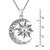 AeraVida Celtic Crescent Moon and Sun Eclipse .925 Sterling Silver