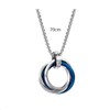 Stainless Steel Three Interlocking Braided Circles Pendant Necklace，Three ring diamond