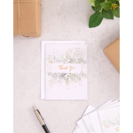 UK Greetings Multipack of 10 Thank You Cards for Him/Her/Friend - For Teacher/Gift Appreciation & Other Events - Botanical Designs