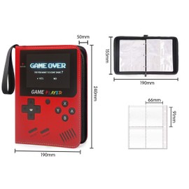 Card Binder for Pokémon - 4-Pocket Sleeves for Pokemans Cards Binder and PCTG Binder, Holds 400+ Cards-Includes 100 Extra Card Sleeves(Red)