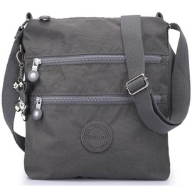 Foino Fashion Bag Shoulder Bag Women Travel Bags School Bags Lightweight Sports Bag Vintage School Book Travel Bag for Tablet Bag Design (New Grey), Grey, Medium