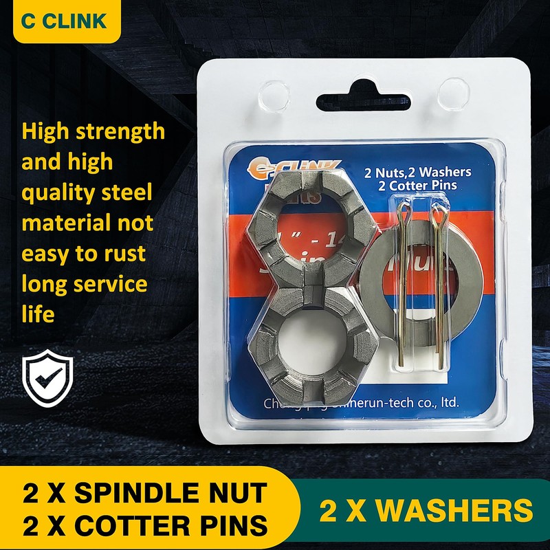 Trailer Nut Set w/ 1" Washers & Cotter Pins fits