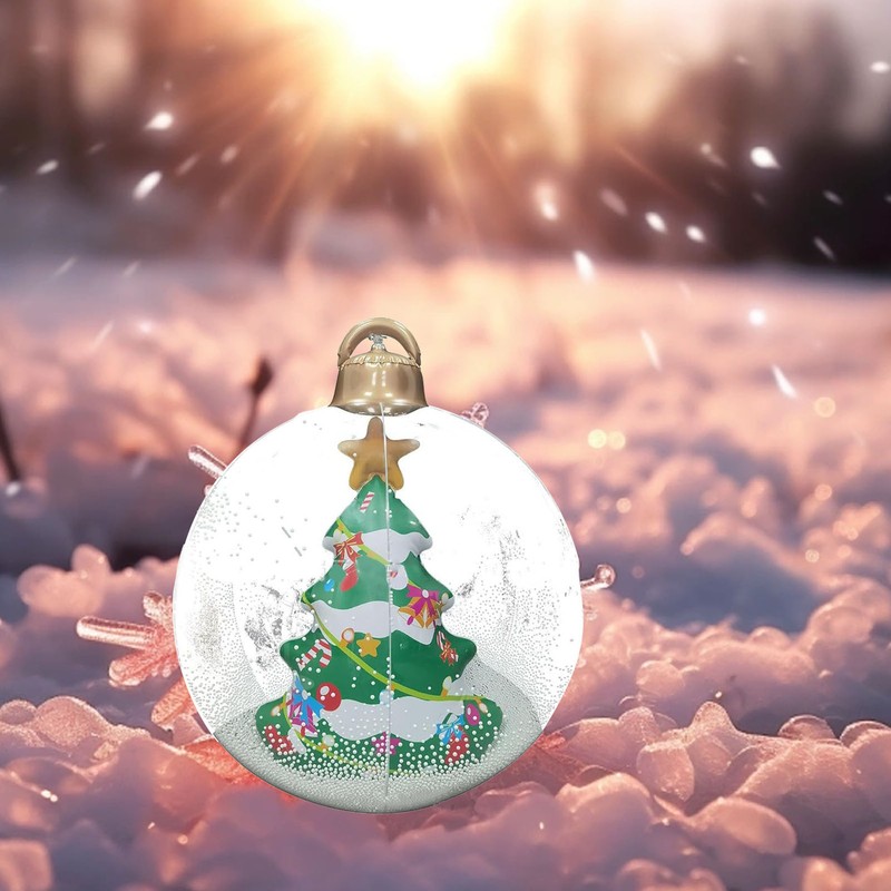 23.6in Inflatable Christmas Balls with LED Giant Light Up Decorated