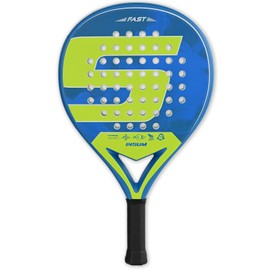 INSUM Round Padel Racket, Carbon Fiber Face with EVA Soft Core, Large Sweet Spot for Accuracy, Lightweight Non-Slip Grip, Control Performance Gear for Beginner to Intermediate Players (Blue)