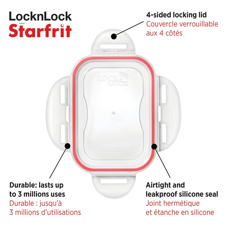 Starfrit LocknLock Plastic Pantry Container - 43oz/1.3L - Airtight -