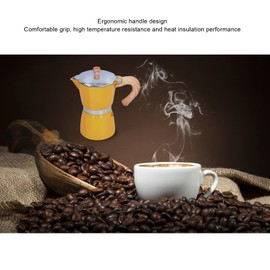 HERCHR 6 Cups Moka Pot, Stovetop Espresso Maker Classic Italian Espresso Coffee Maker for Gas Stove, Electrothermal Furnace(Yellow)