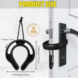 Kigley 24 Pcs First Responder Door Stop Jam with Ropes Law Enforcement Gear Tactical Door Jammer Wedge for Police Firefighter Emergency Medical Services Home Use Keep Doors from Closing (Black)