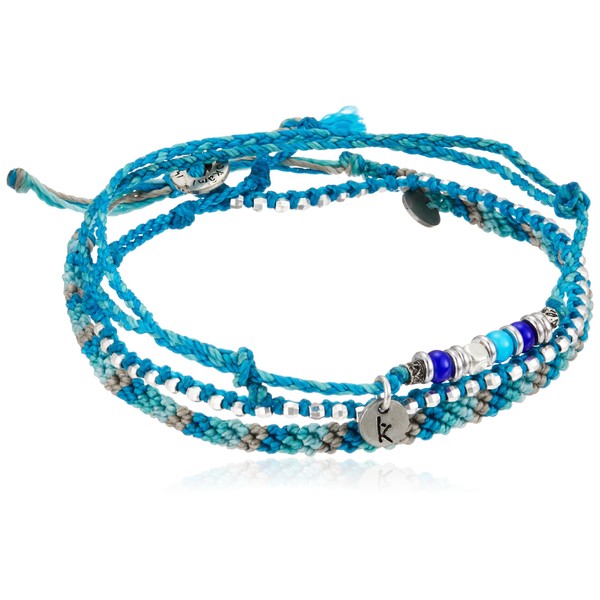 Wakami 3Strand Anklets Anklet, One size, Wax cord, metal beads,