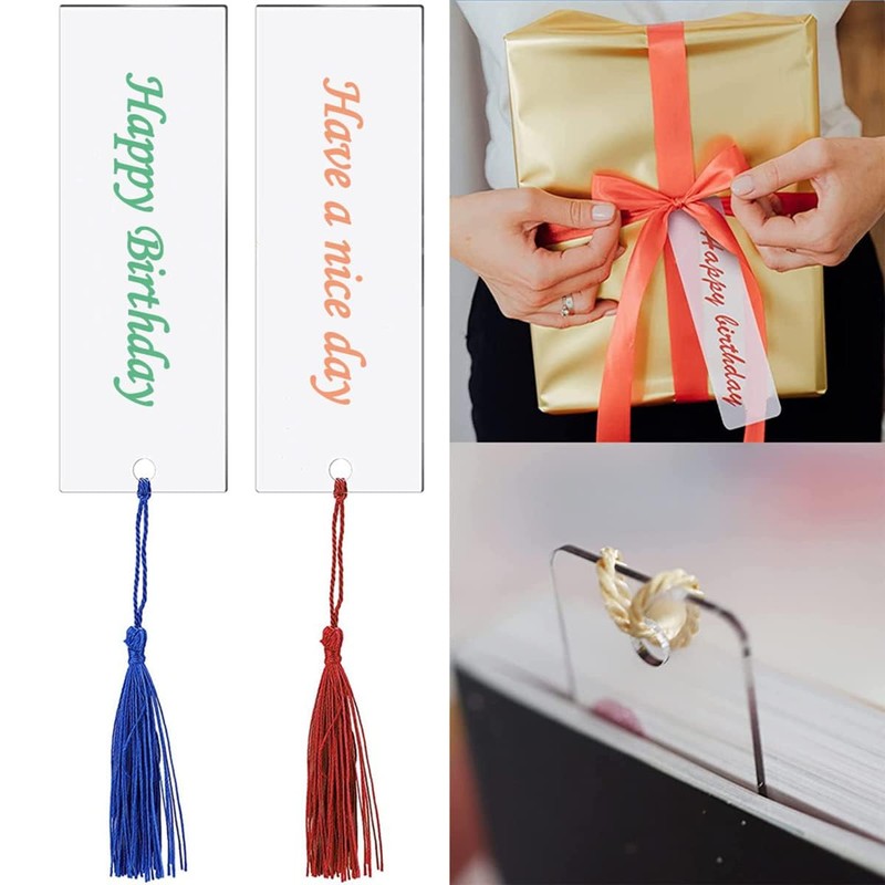 Pack of 30 Rectangular Acrylic Bookmarks, BetterJonny Blank Acrylic Bookmarks